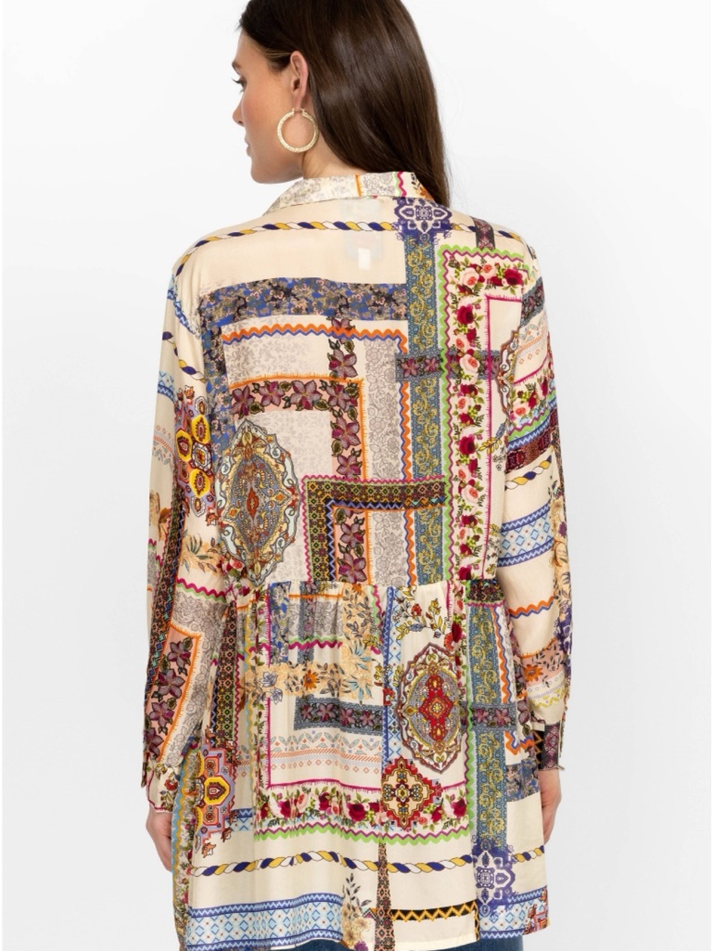 Johnny Was Stano Monroe Patchwork Printed Tunic - Picture 4 of 10